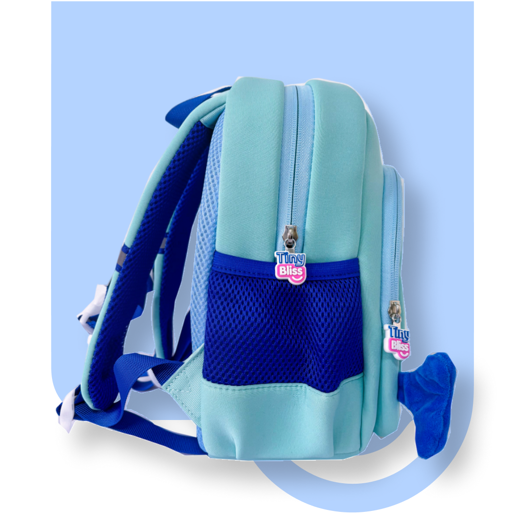 baby shark blue children's mini backpack with adjustable straps Little Shark Mini Kids Bag- Best Kindergarten Backpack Online – Tiny Bliss