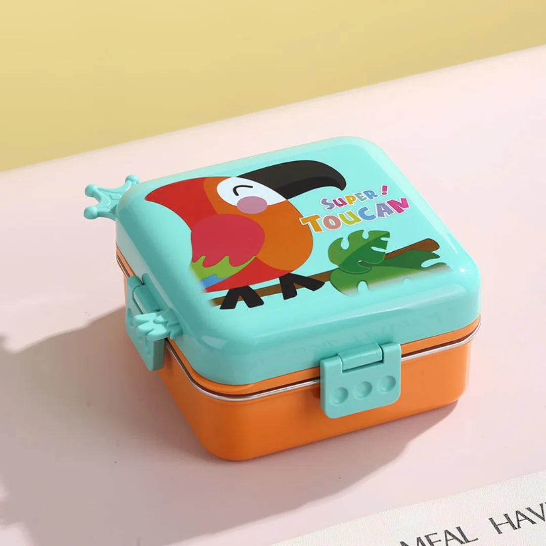 Super Toucan Multi-Compartment Stainless Steel Lunch Box for Kids