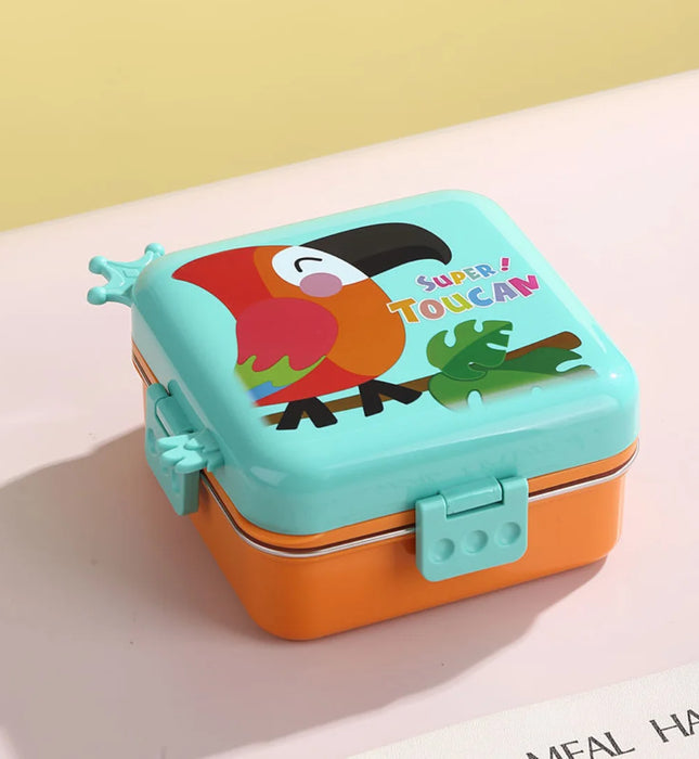 Super Toucan Multi-Compartment Stainless Steel Lunch Box for Kids