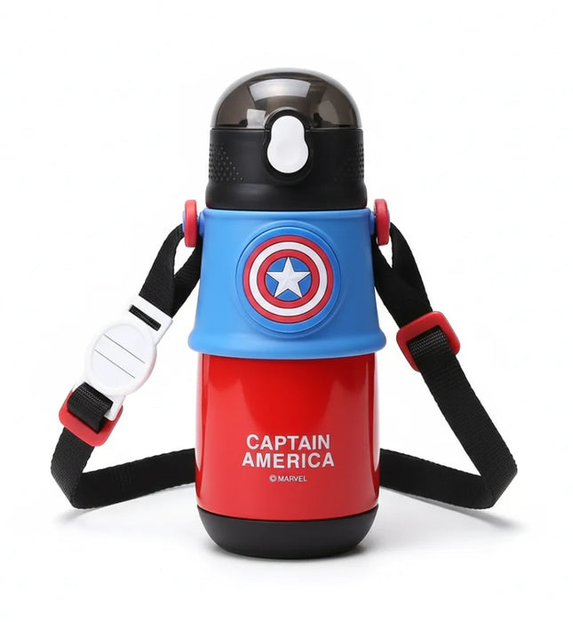 TinyBliss Marvel Captain America HeroSip Kids Bottle- 350ml Stainless Steel Insulated BPA-Free