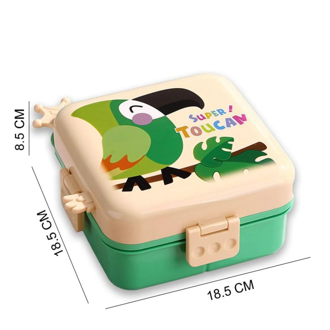 Super Toucan Multi-Compartment Stainless Steel Lunch Box for Kids
